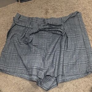Gray Plaid Women's Shorts